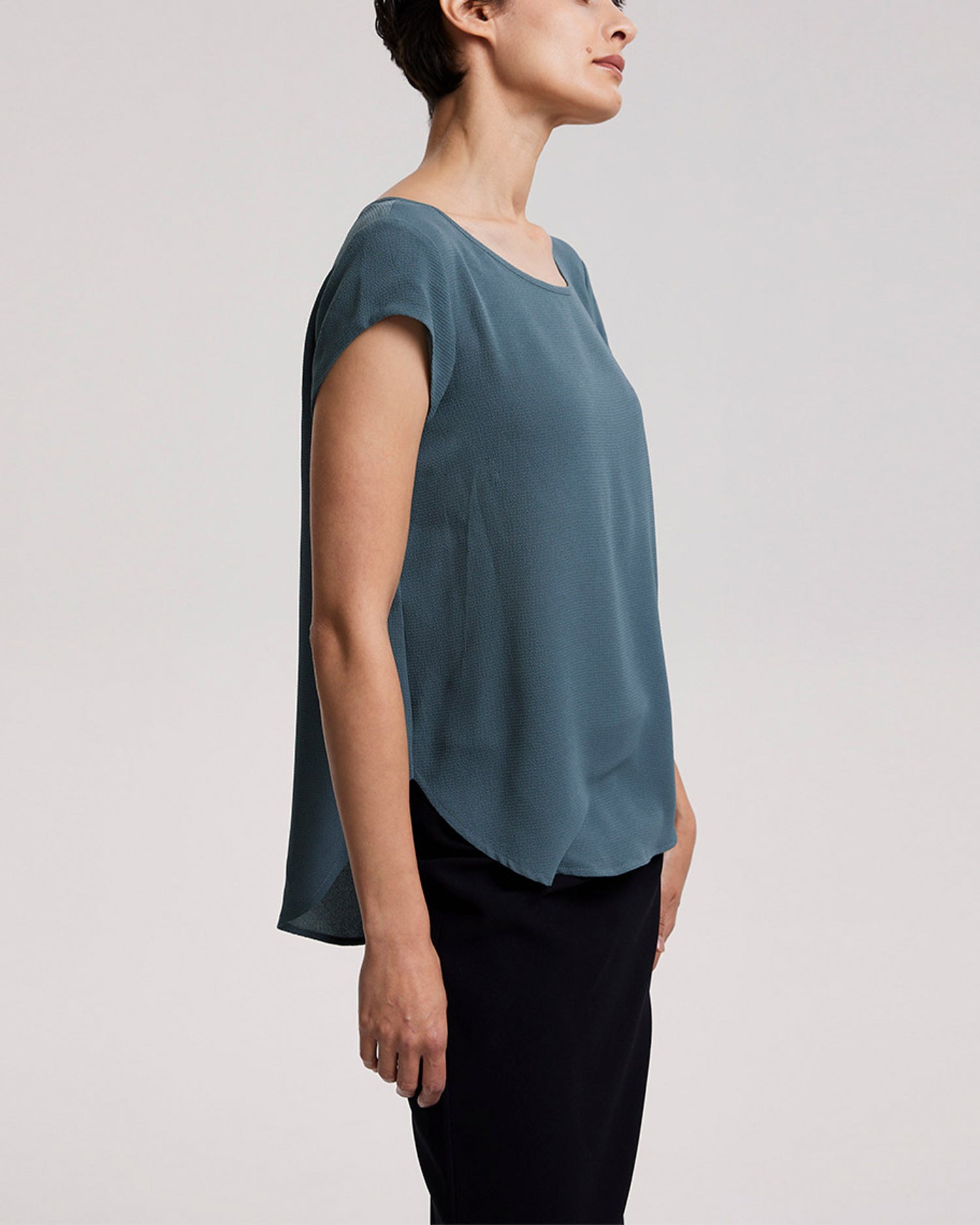 Draped Boxy Zipper Tee image 2