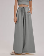 Cotton Wide Leg Pants - Blossom Blue, M image