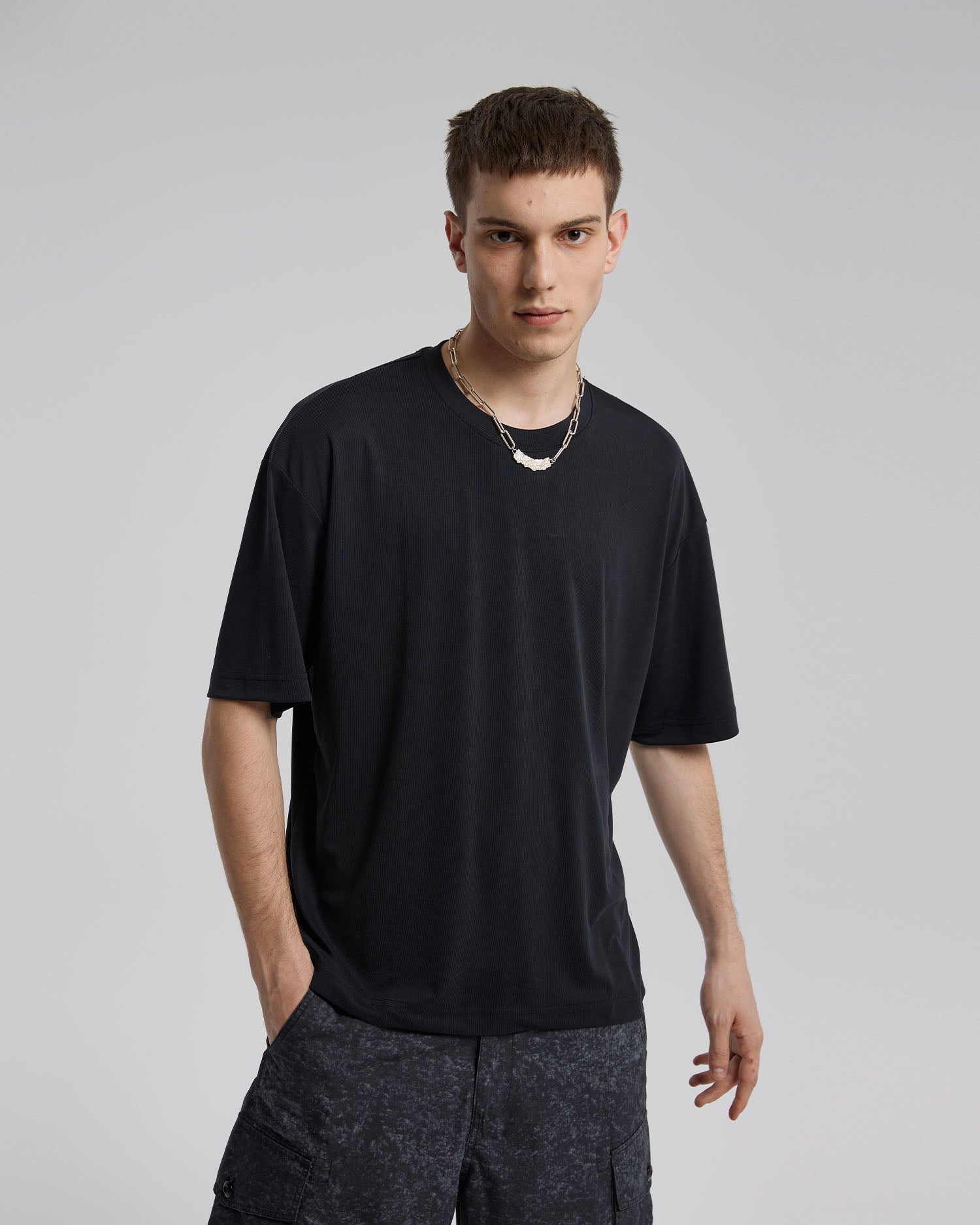 Plain Cotton Crewneck - Black, L image