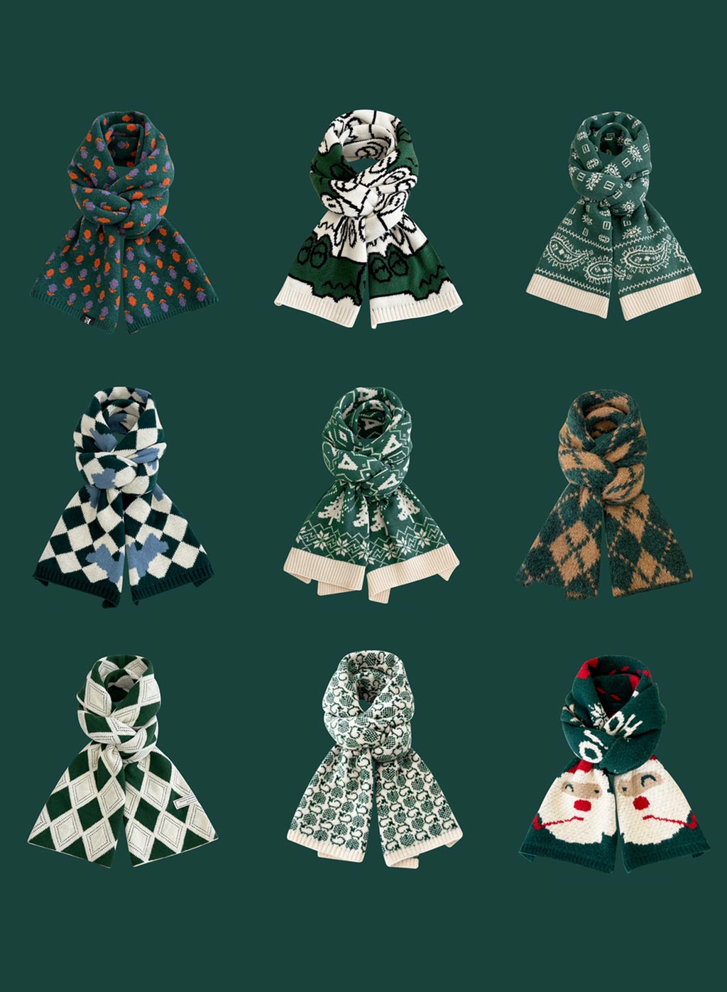 Winter Retro Warm Christmas Plaid Scarf image 1