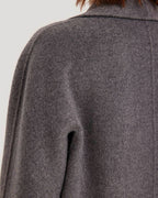 Single-Breasted Back Vent Long Wool Coat image 5