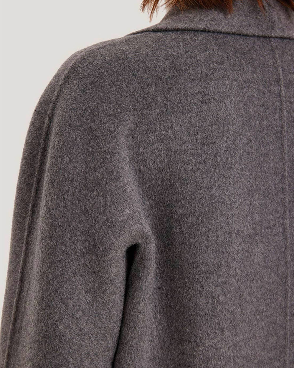 Single-Breasted Back Vent Long Wool Coat image 5