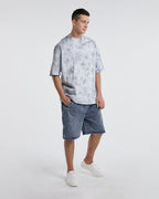 Oversized  Dyed  Pure Cotton T-shirt - Light Grey, L image