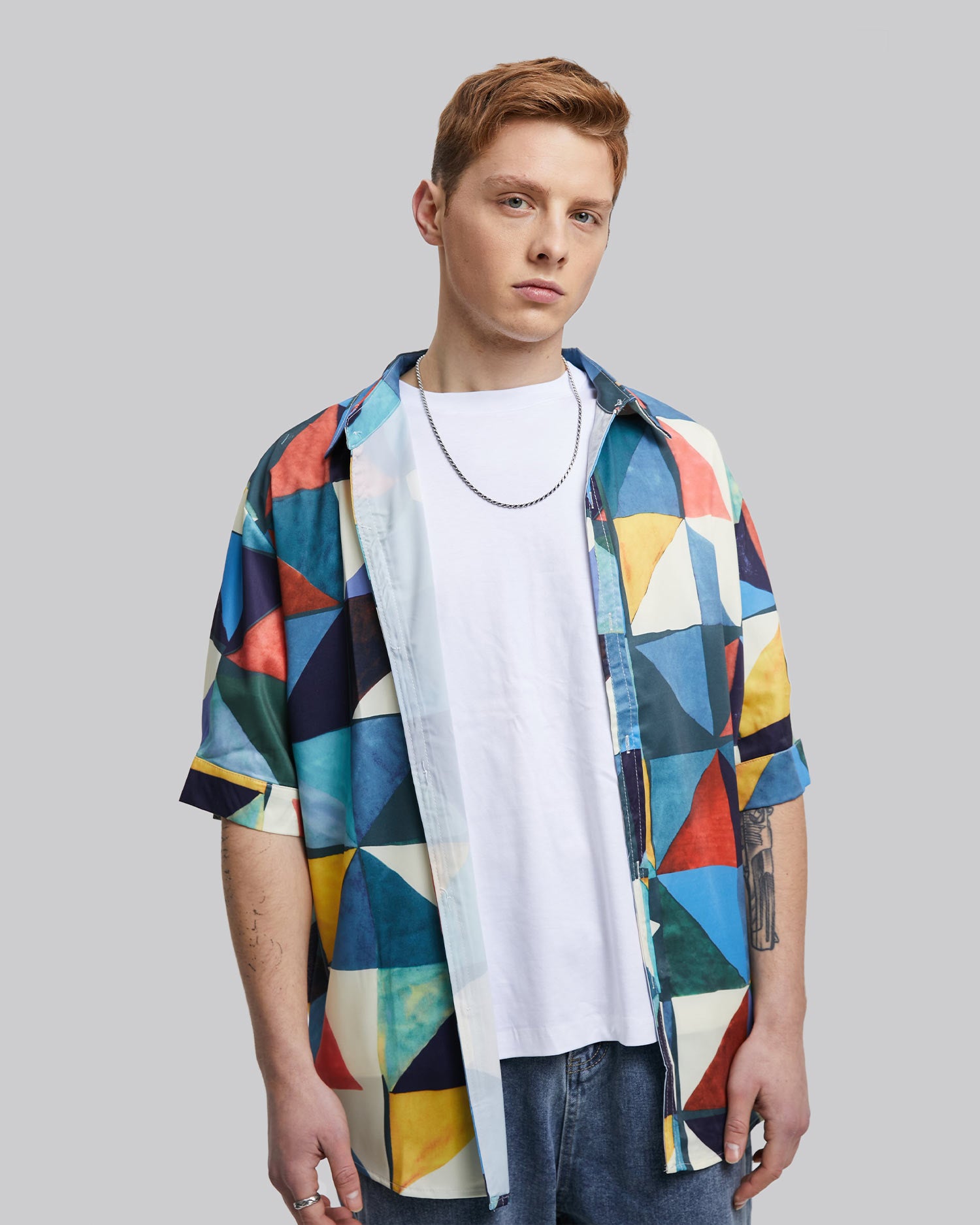 Multicolor Triangle Short Sleeve Shirt image 1
