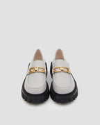 Leather Loafers With Chain - Grey, 9 image