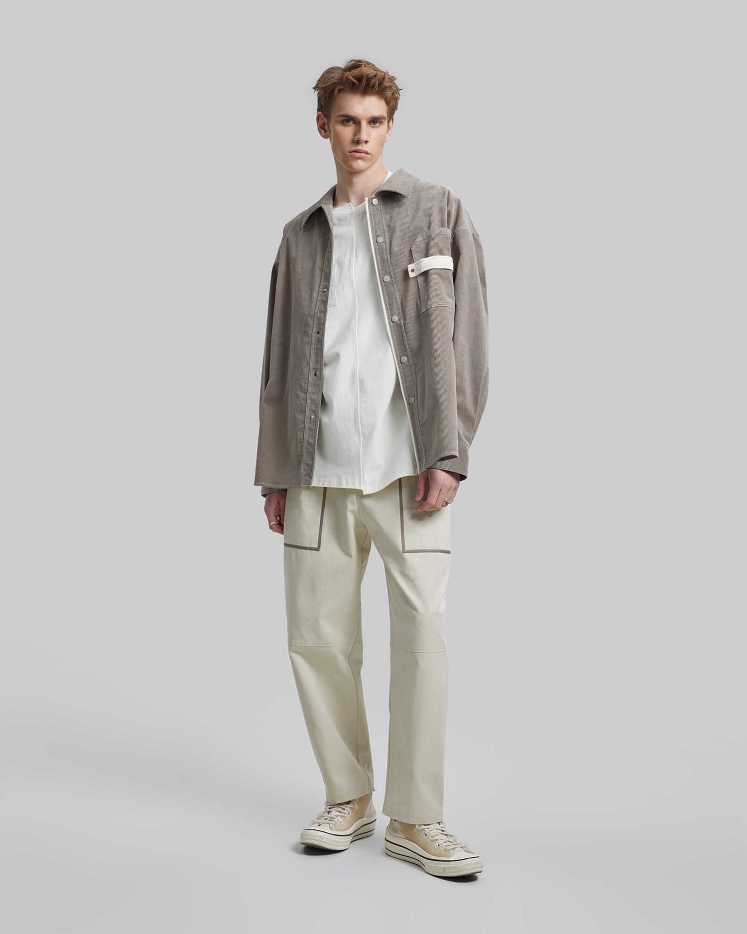 Unique Pocket Outer-Shirt - Khaki, L image