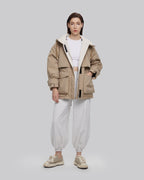 Down Hooded Parka - Khaki, L image