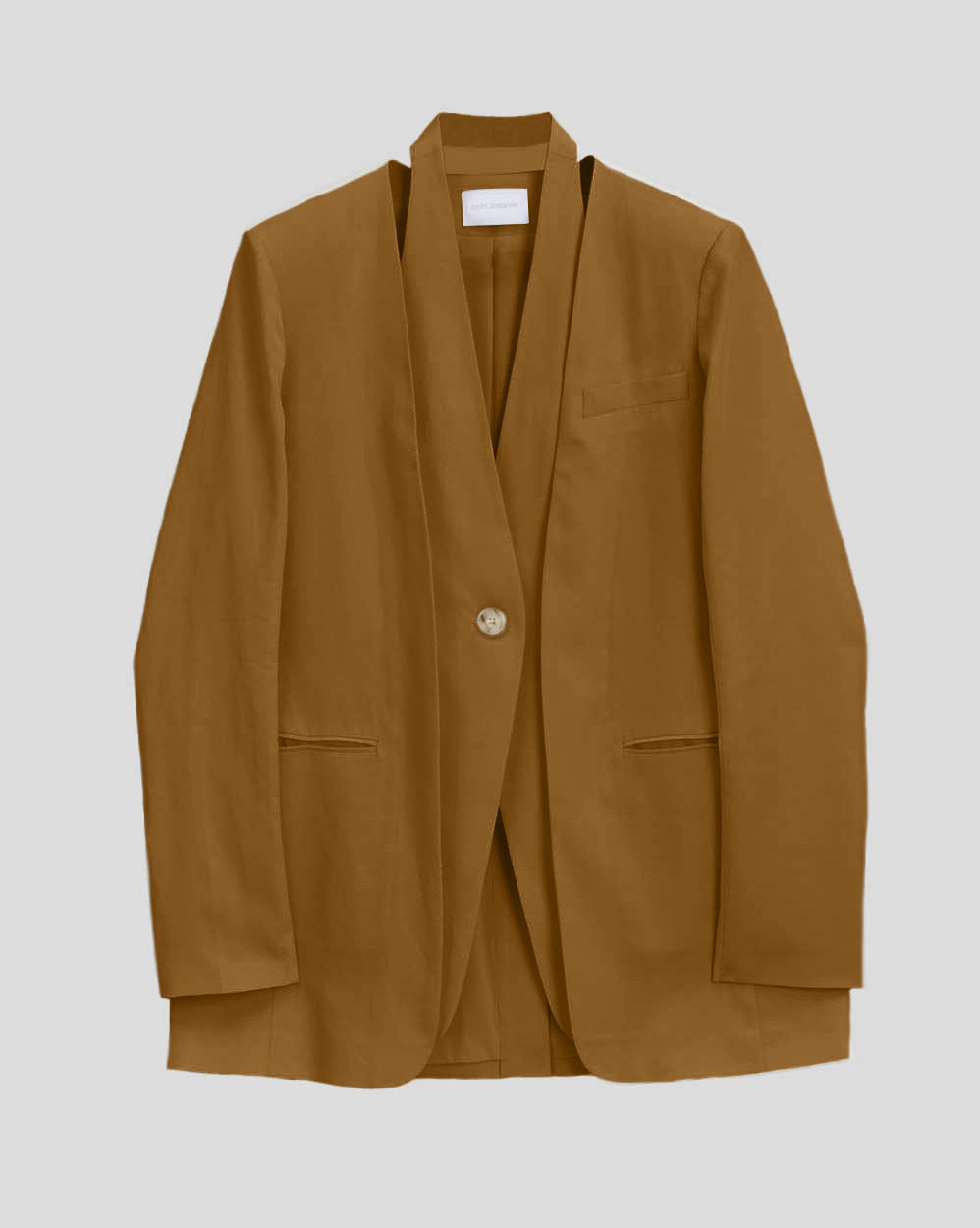 1 × Linen Layered Blazer - Ginger, L image
