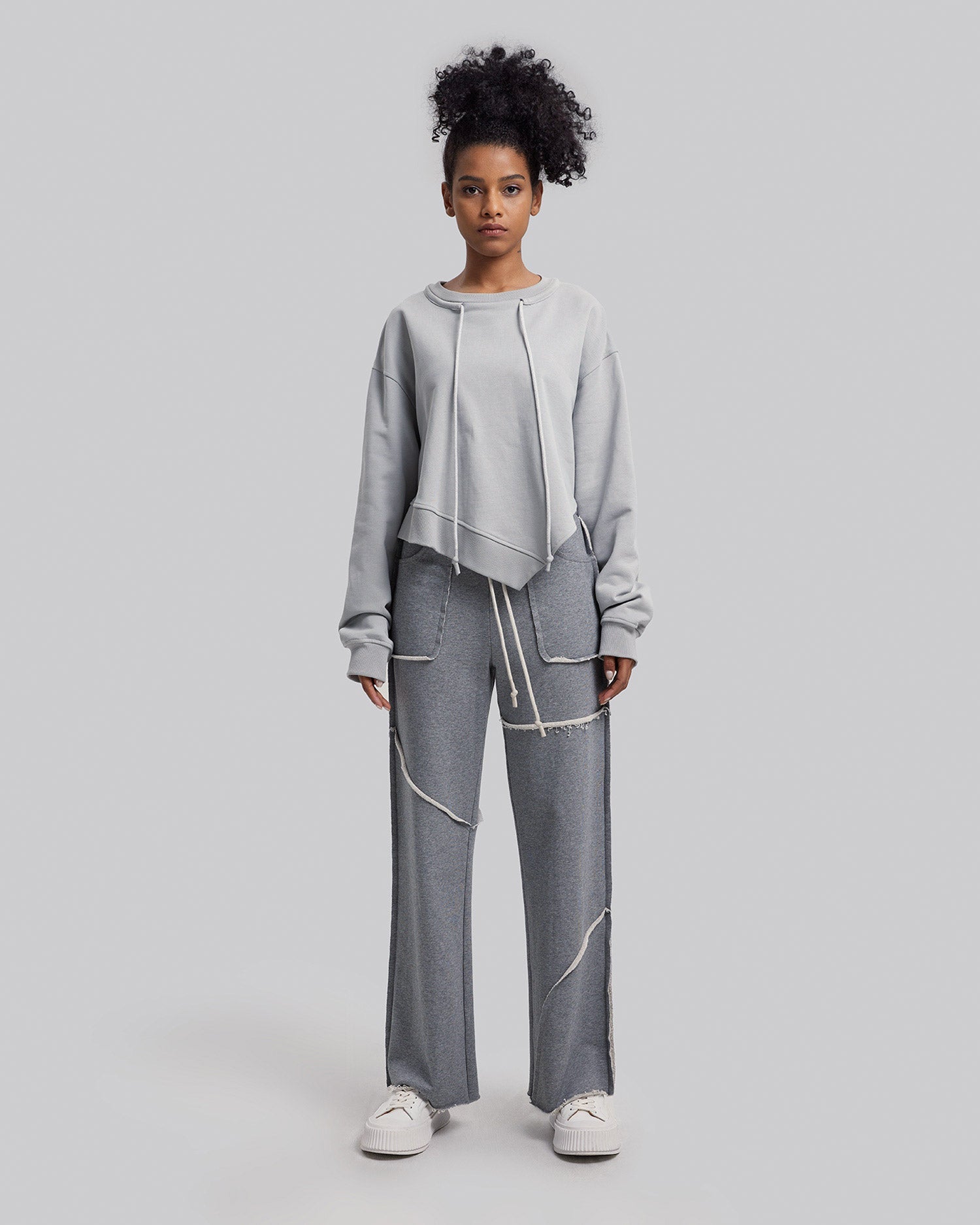 Sweatpants with Raw Seams - Charcoal, L image