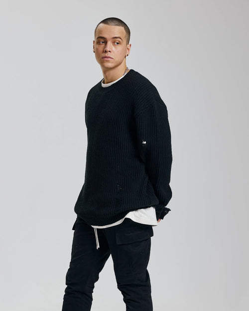 1 × Distressed Crewneck Sweater image 1