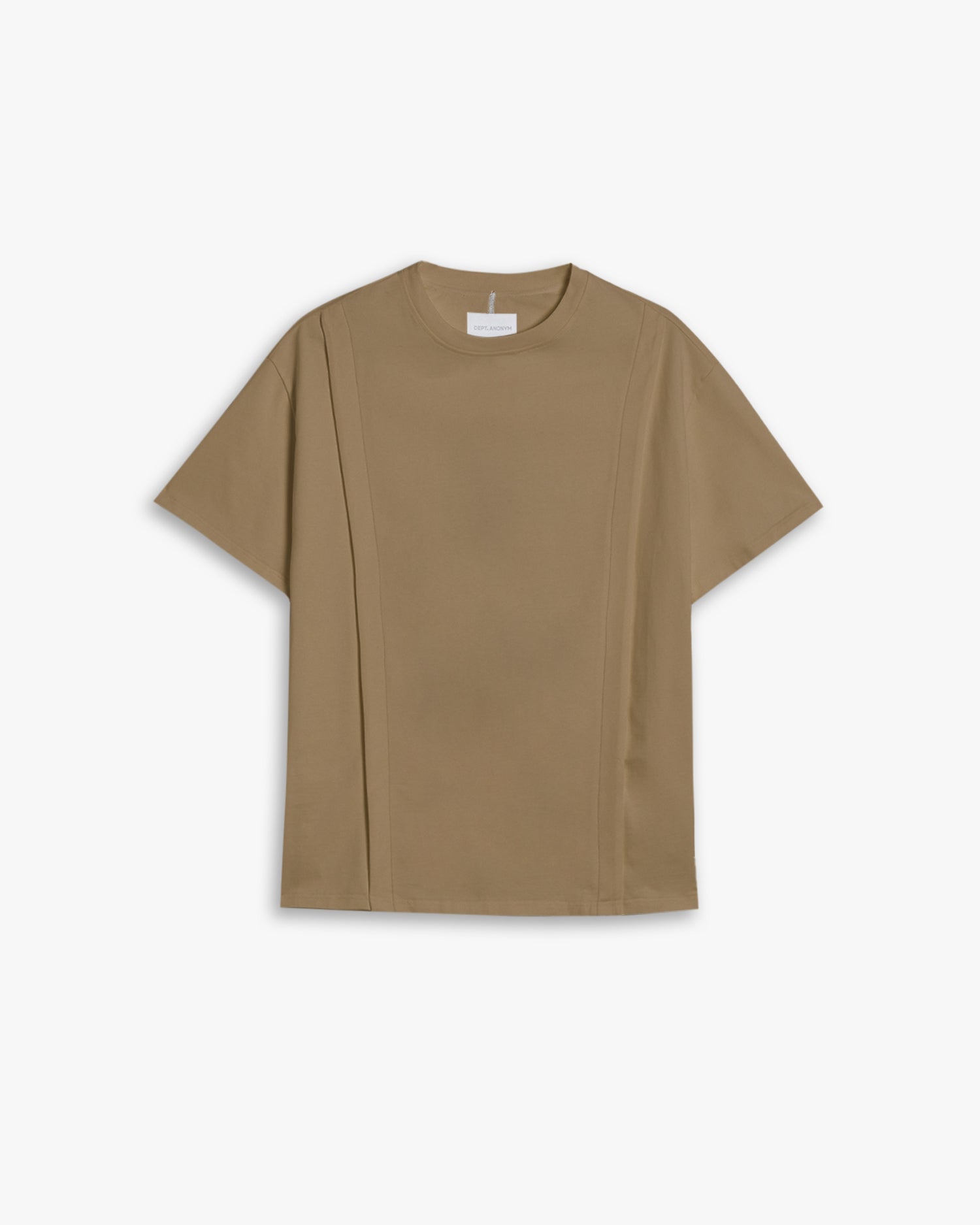Paneled Long T-Shirt With Graphics - Khaki, M image