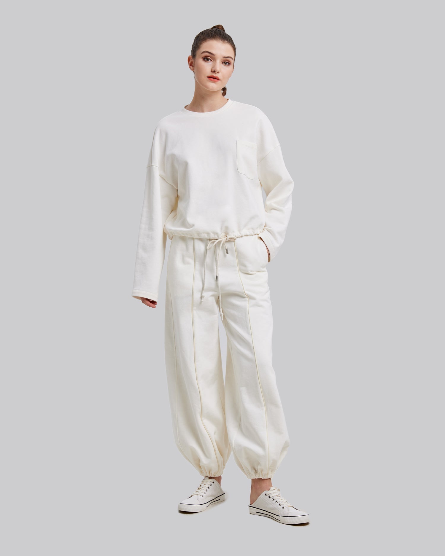 Plain Relaxed Joggers - Ivory, S image