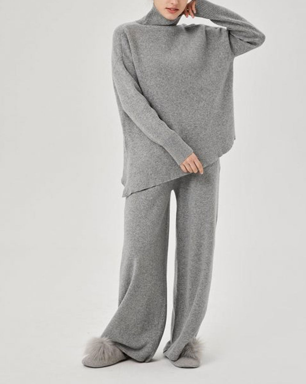 Wool Slant Cut Lounge Set - Morning fog, XXL image