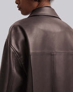 Faux Leather Coat with Pinched Pleats image 2