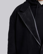 Wool &Faux-Leather Panel Coat image 2