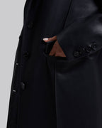 Faux Leather Coat with Pinched Pleats image 4
