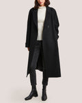 Belted One Button Long Wool Coat image 1
