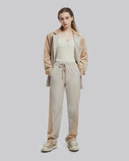 Suede & Wool Panel Pants - Beige &amp; Camel, S image