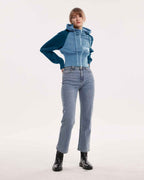 Drawstring Corset Jacket - Jade/Steel Blue, L image