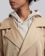Double-Breasted Coat in Light Coffee image 3