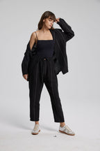 1 × Linen Striped Blazer image 3