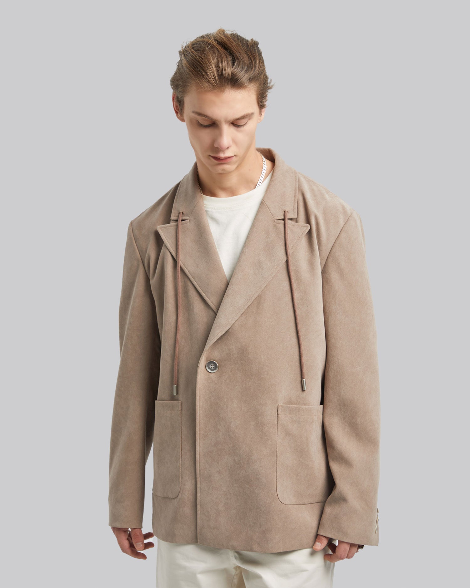 Corduroy Drawstring Blazer image 1