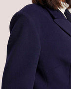 Padded Shoulder Double-Breasted Long Wool Coat image 4