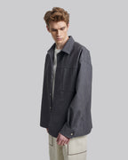 Essential Faux-Leather Shirt Jacket image 3