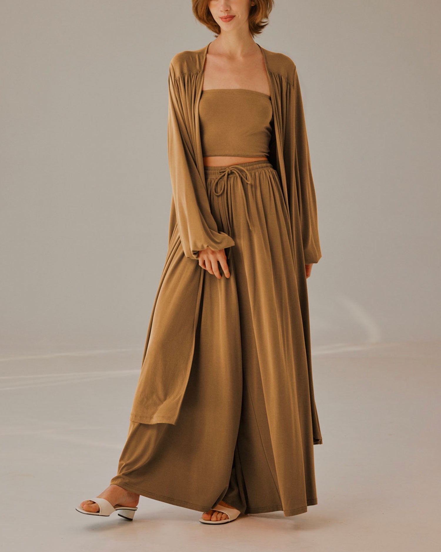 Maxi Pleated Cardigan - Tiramisu, XL image