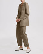 Linen Layered Blazer - Sand, XL image