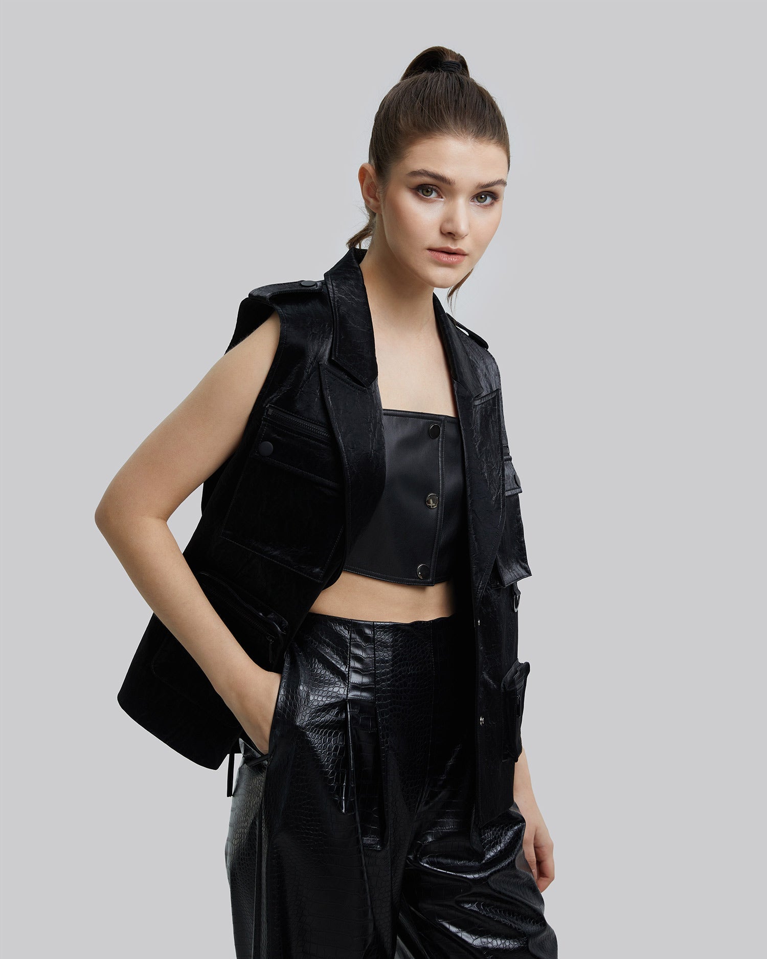 Sanded Faux-Leather Vest image 3