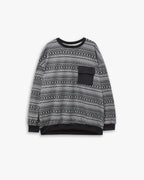 Pattern Print Patch Pocket Sweatshirt image 0