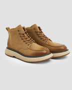 Stitched Lace-Up Boots - Caramel, 6 image