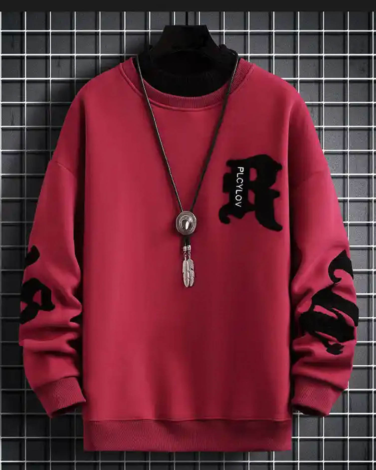 Layered Crewneck Letter Sweatshirt image 0