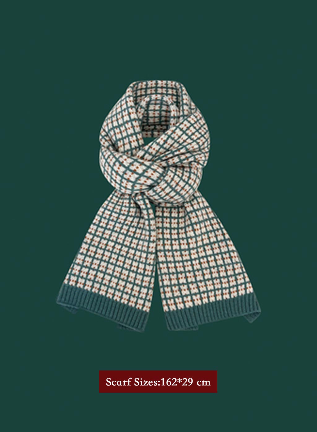 Winter Retro Warm Christmas Plaid Scarf - Gray, OS image