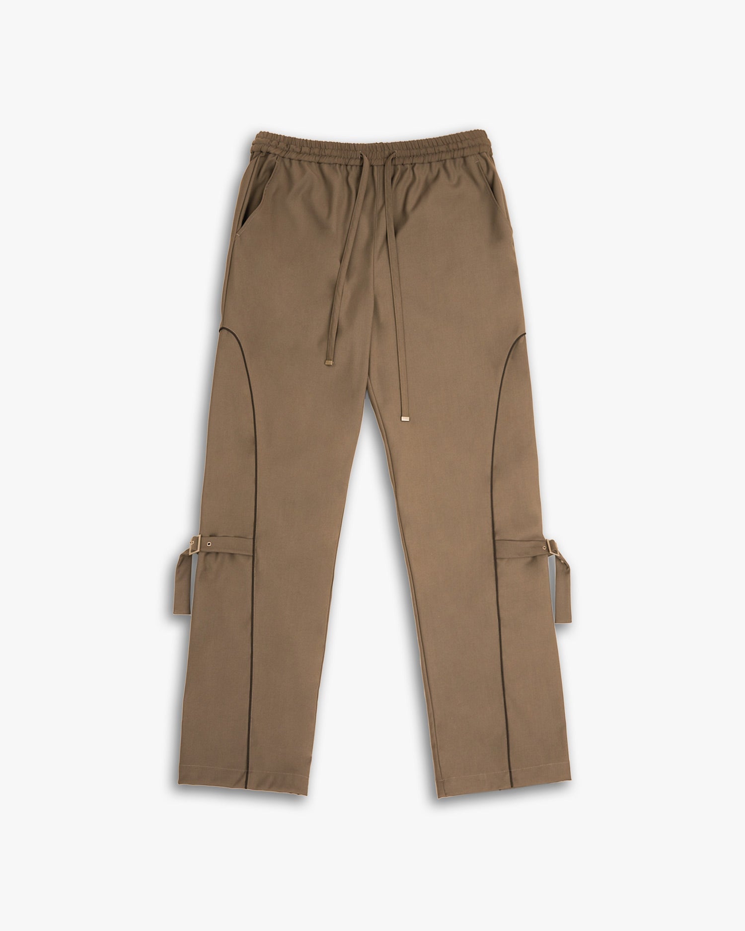 Knee Strapped Pants - Coffee, L image