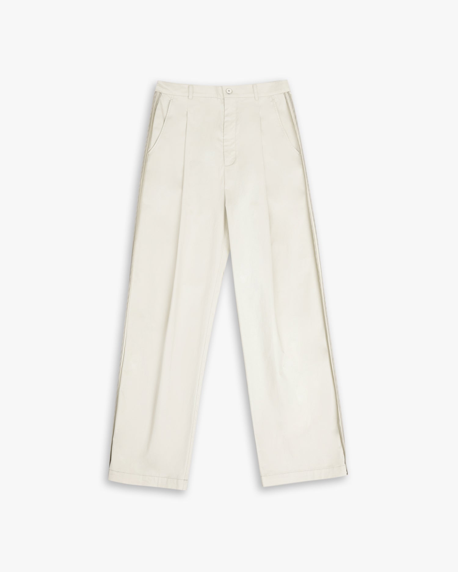 1 × Cotton Pleated Pants - White, S image