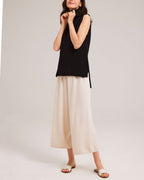 Sleeveless High Neck Top - Black, L image