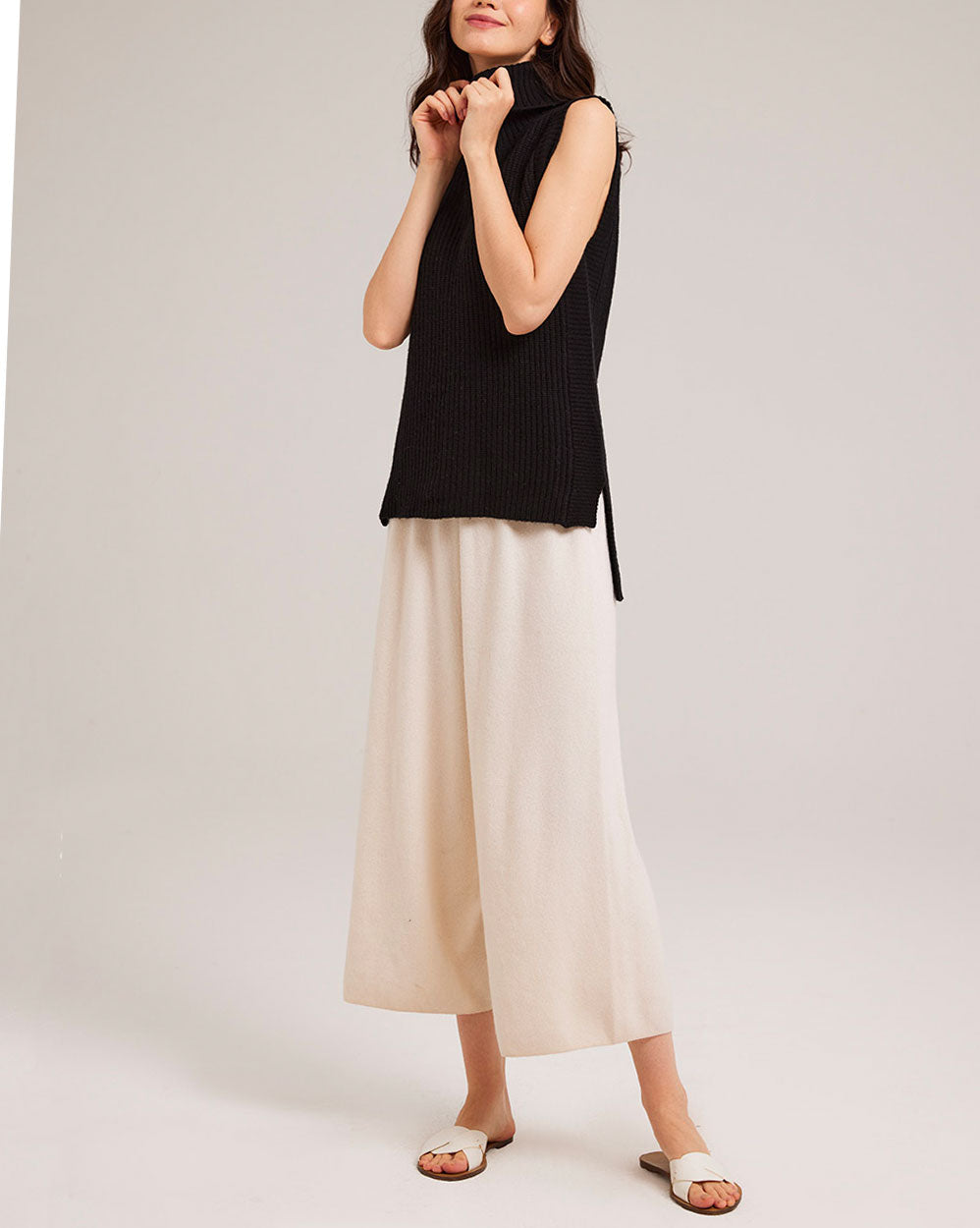 Sleeveless High Neck Top - Black, L image
