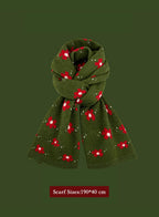 Winter Retro Warm Christmas Plaid Scarf - Red, OS image