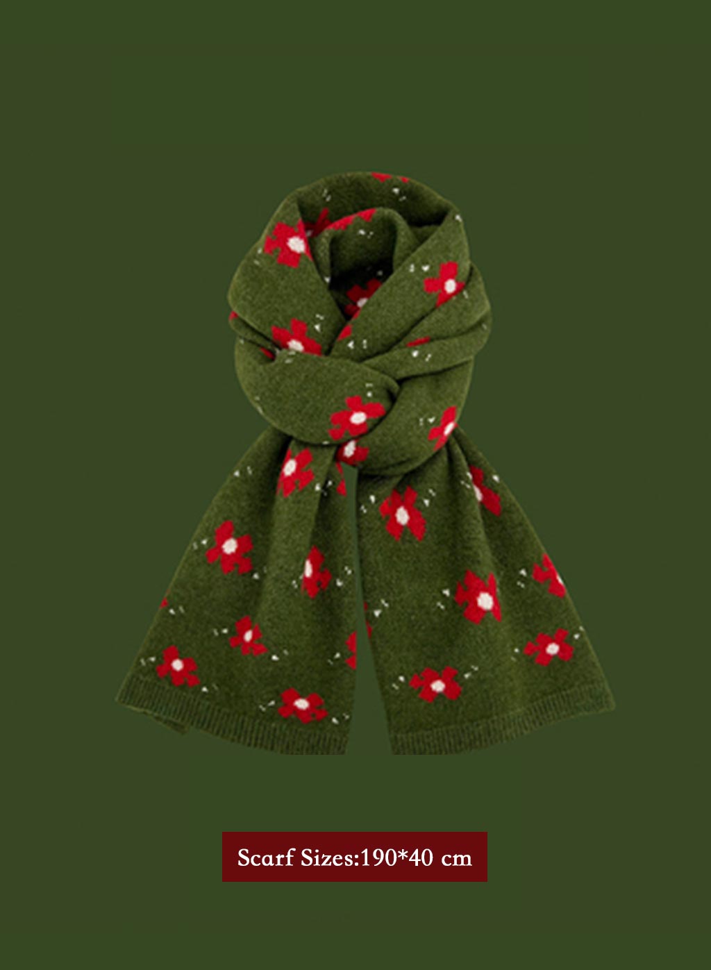 Winter Retro Warm Christmas Plaid Scarf - Red, OS image