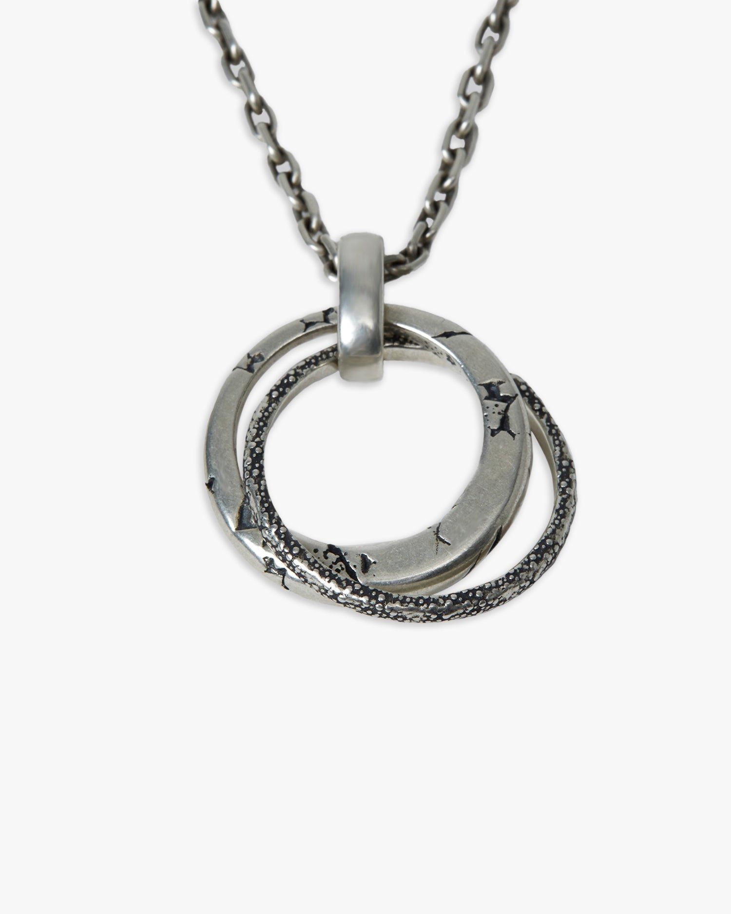 Silver Rolo Chain with Interlocking Rings image 3