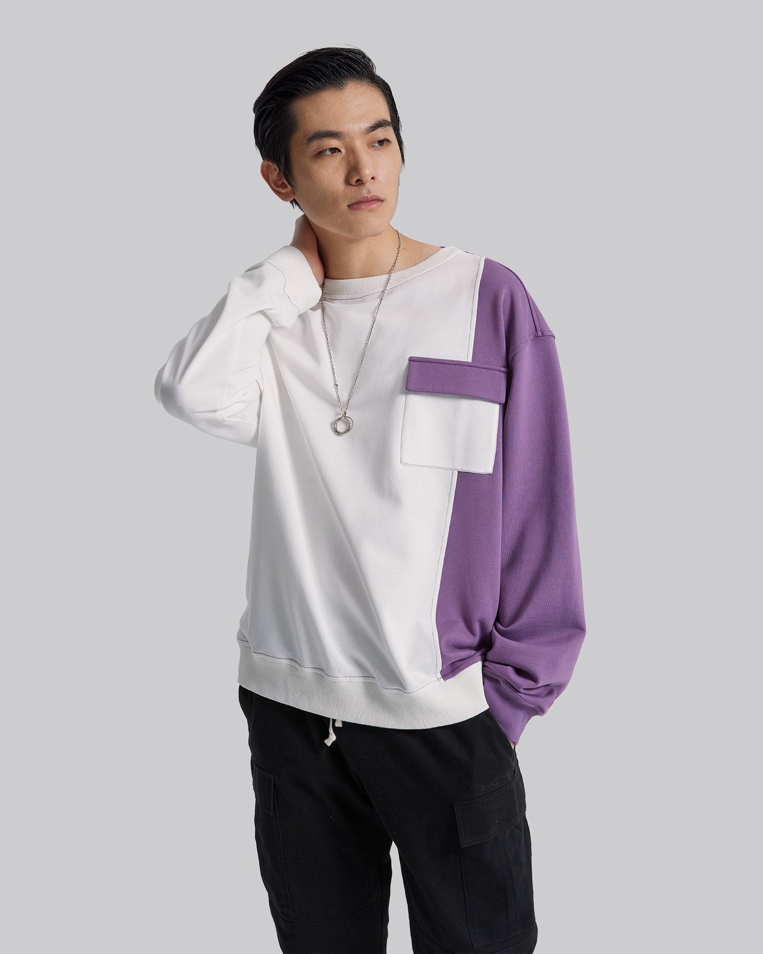 Paneled Duo-Chromatic Sweatshirt image 3