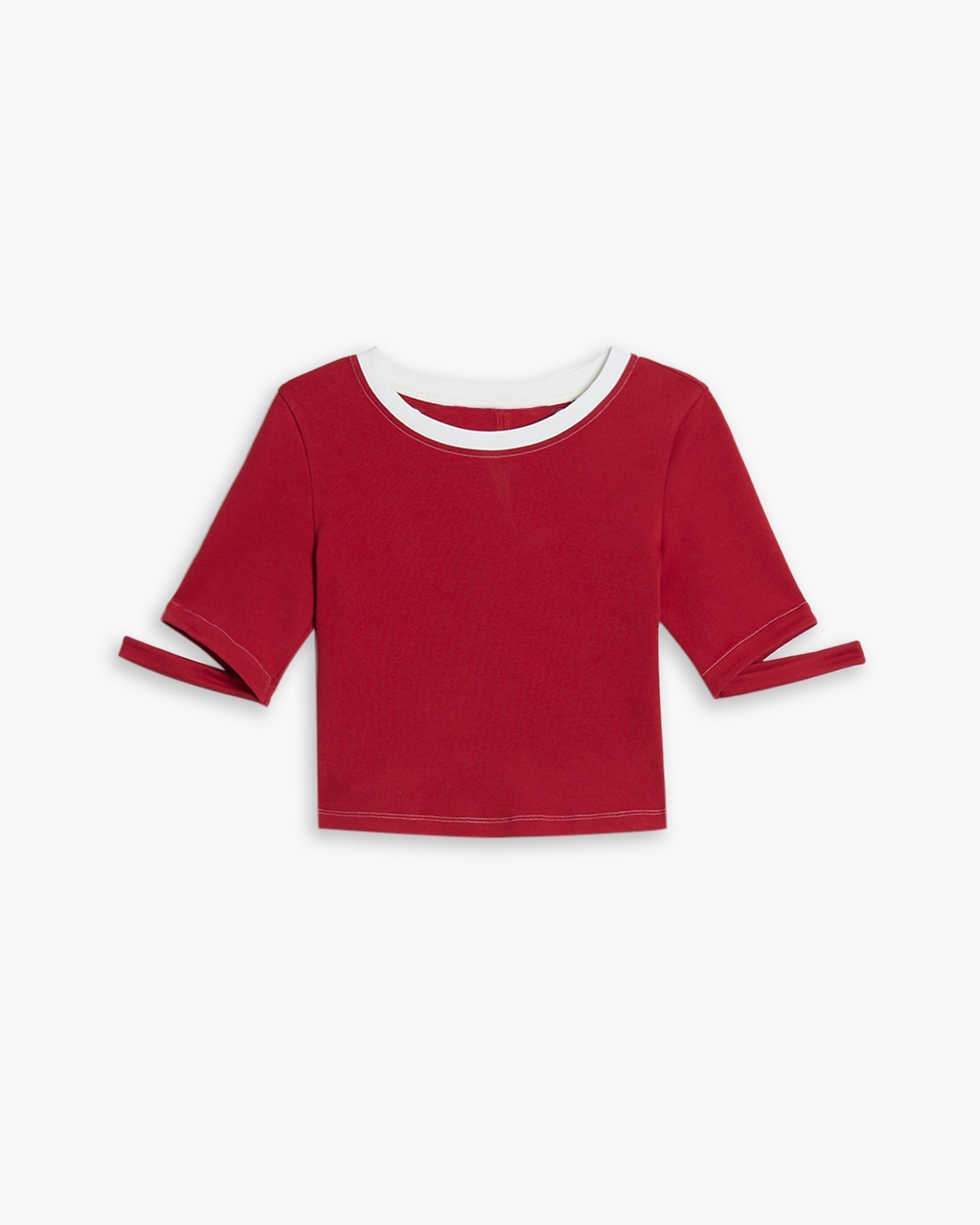 Unique Sleeve Crewneck Crop Top image 0
