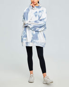 Tie-Dye Balloon Sleeve Turtleneck Sweatshirt image 1