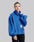Raglan Shoulder Turtleneck Sweatshirt - Cobalt Blue, S image