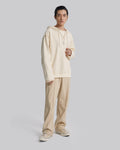 Exposed-Seams Hoodie - Cream, S image