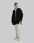 Black Oversized Wool Overshirt image 2