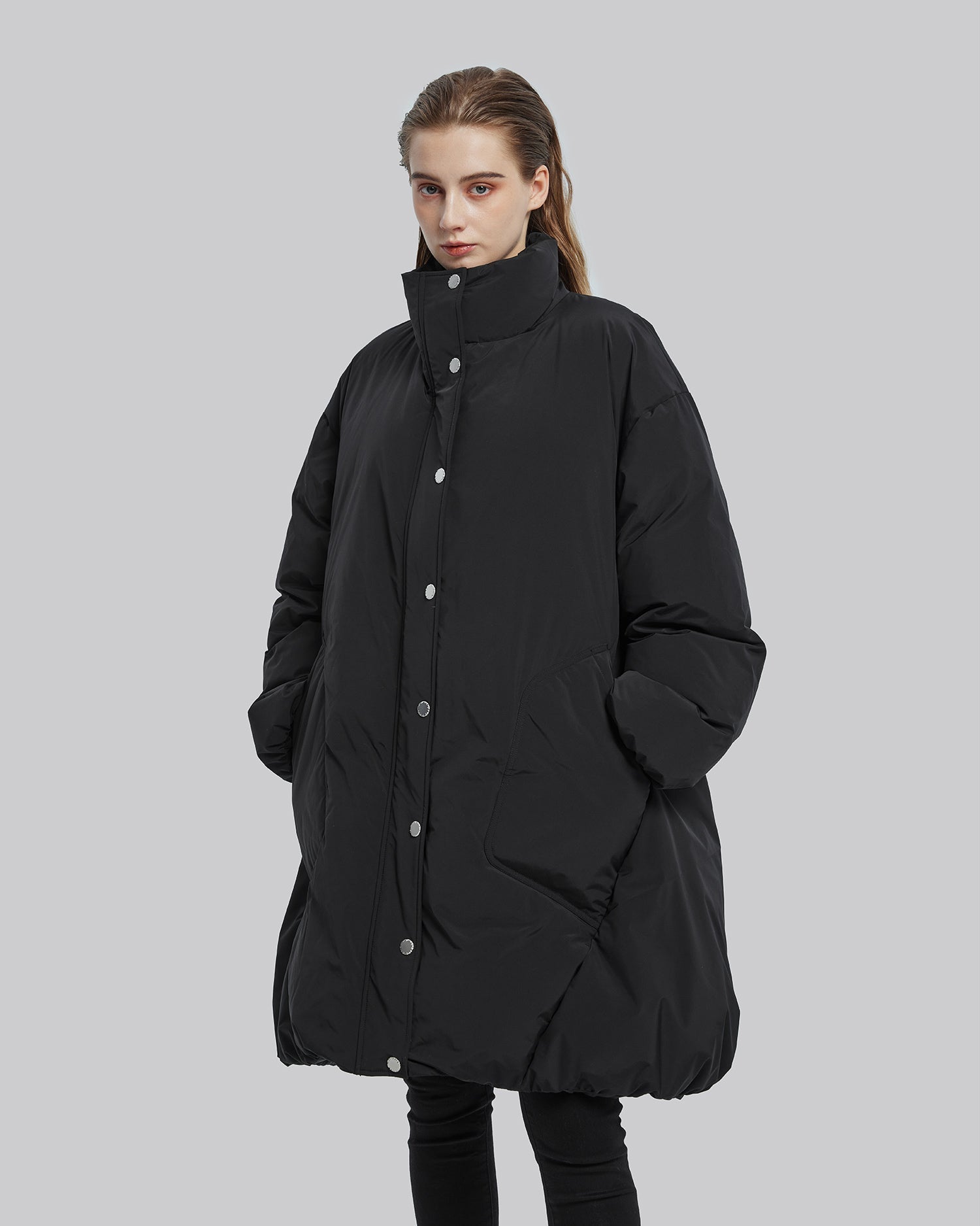 High Collar Cocoon Puffer Jacket image 1