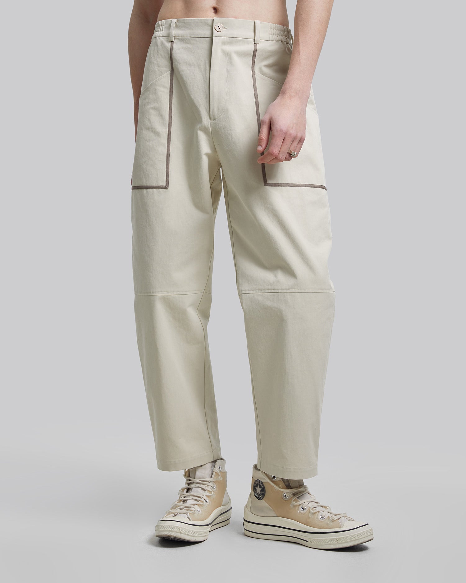 Patch Pocket Cropped Pants image 1
